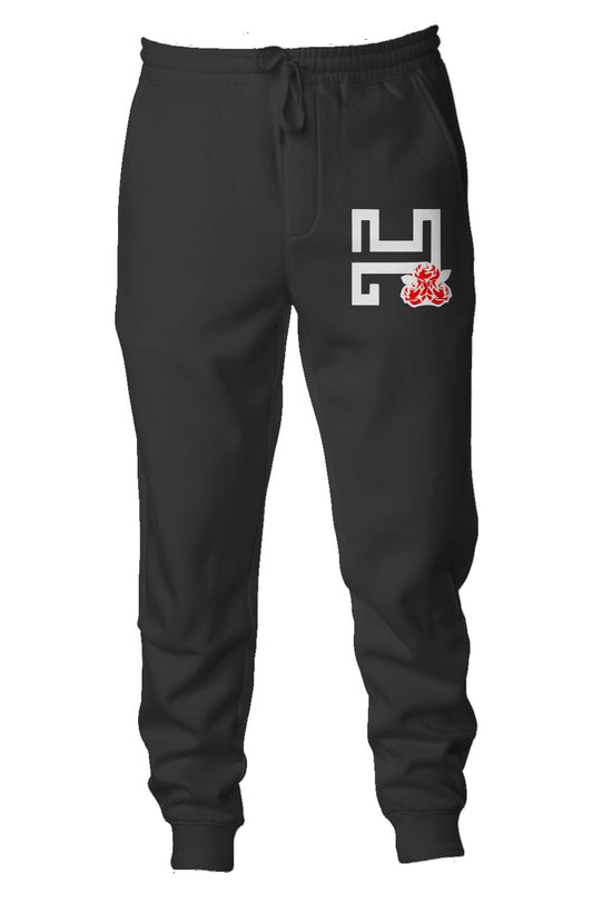 Humble Rose Red Blk Fleece Joggers