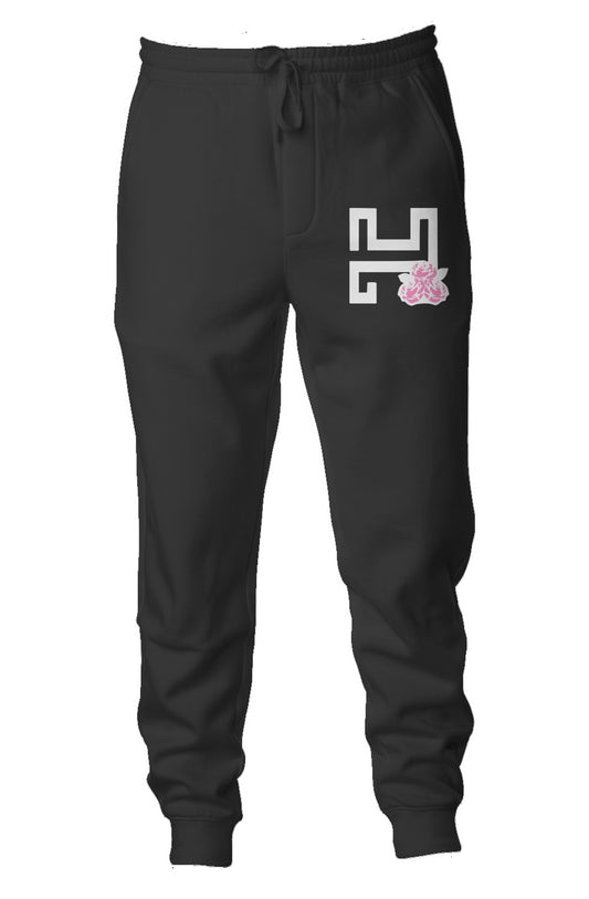 Humble Rose Pink Blk Fleece Joggers