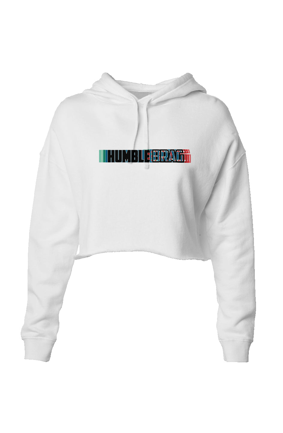 3D BRAG Crop Hoodie White