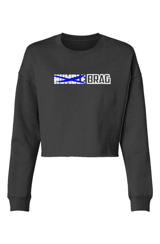 Just BRAG Crop Crew Blue