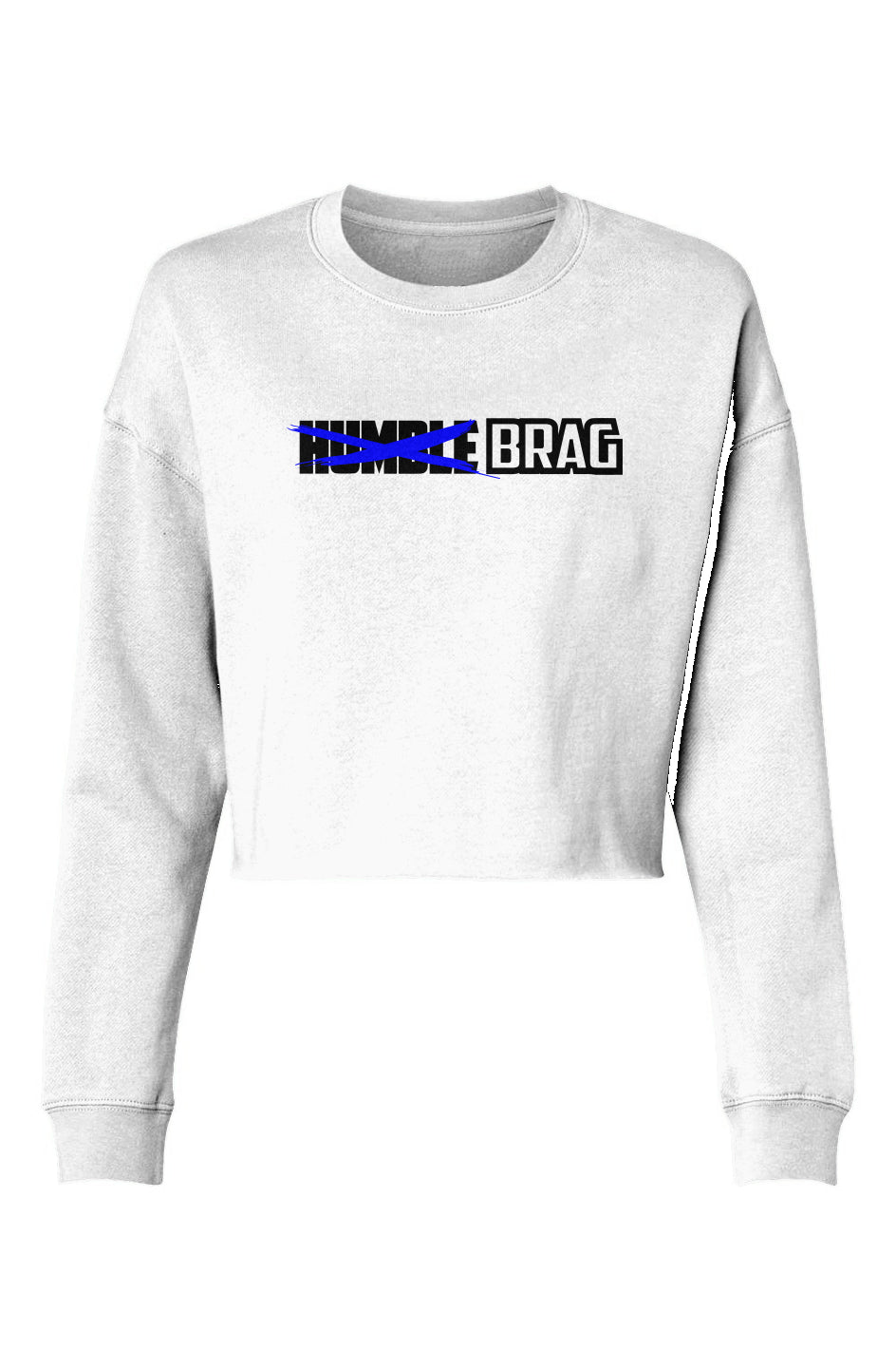 Just BRAG Crop Crew Blue