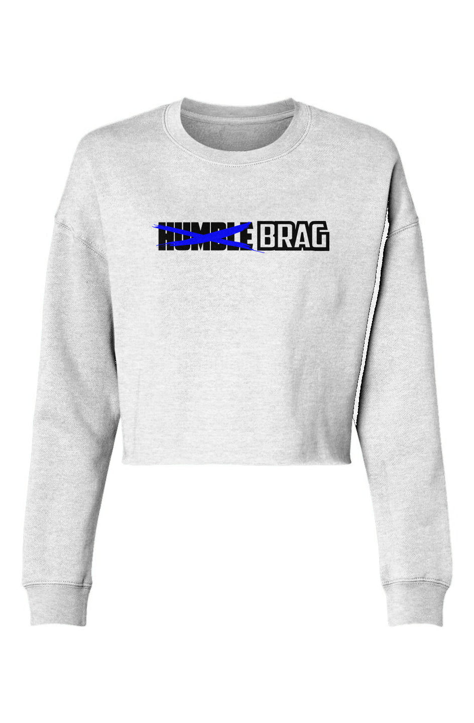 Just BRAG Crop Crew Blue